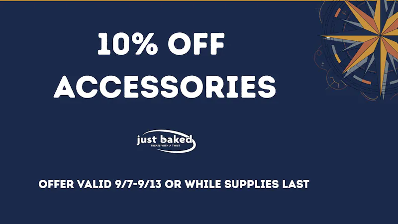 Just Baked 10% Off Accessories