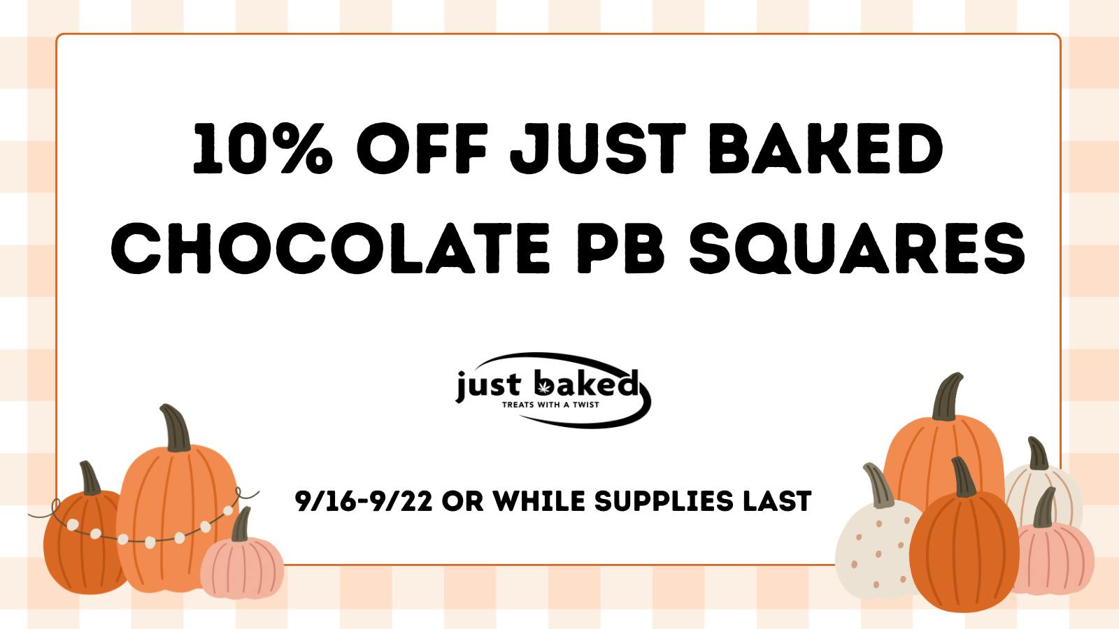 Just Baked 10% Off Just Baked Chocolate Peanut Squares
