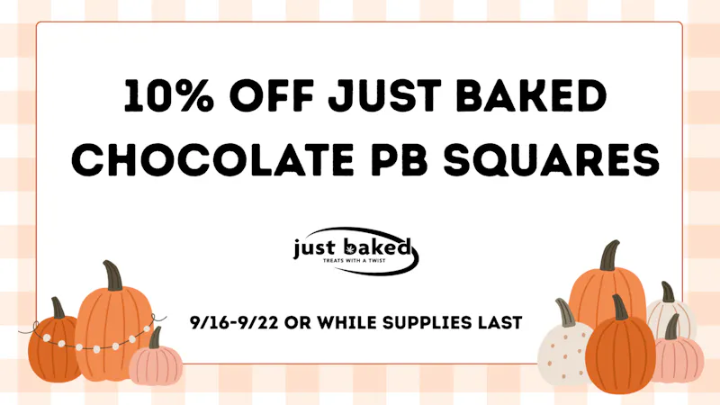 Just Baked 10% Off Just Baked Chocolate Peanut Squares