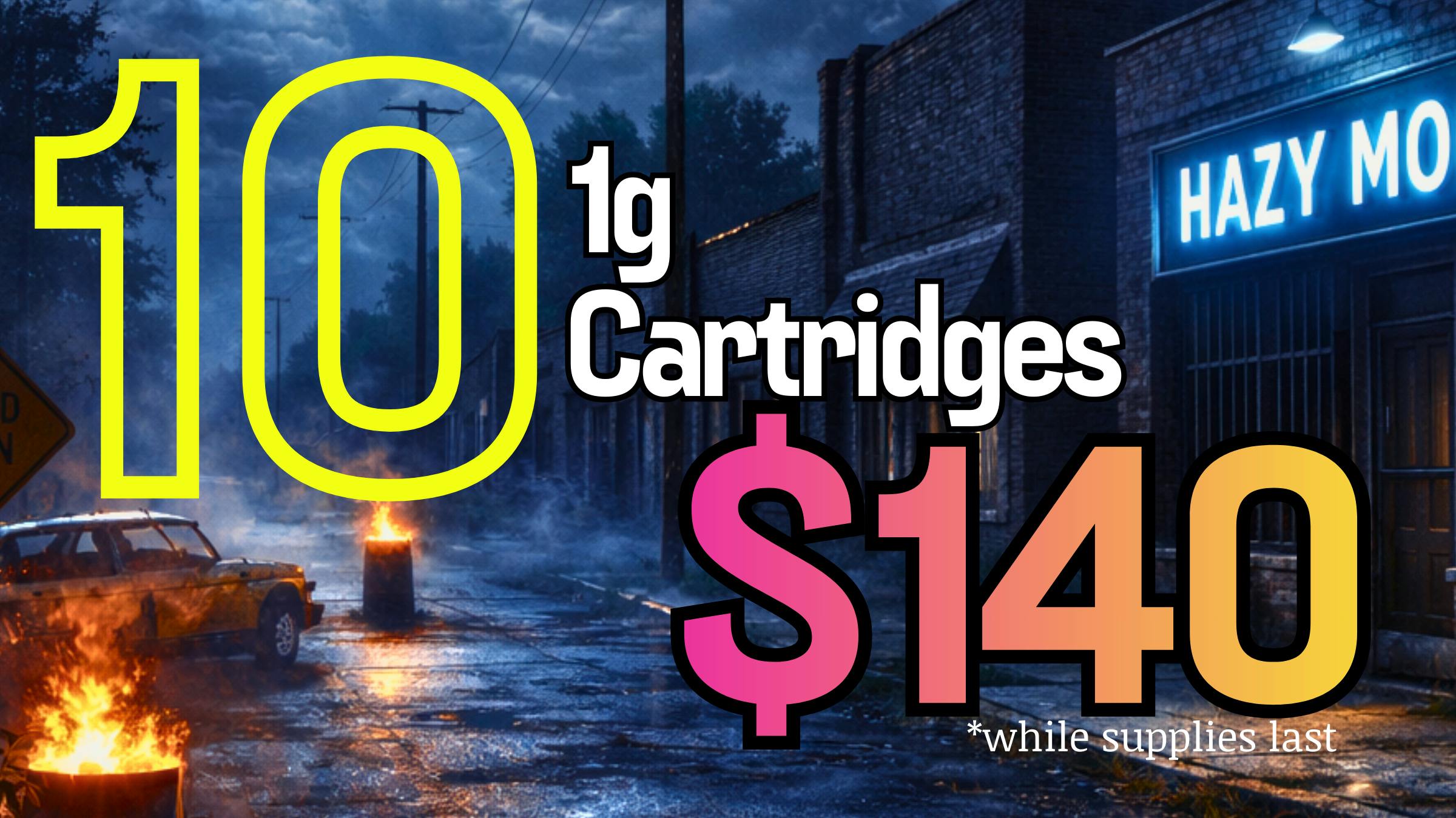 Hazy Moose 10 1g Cartridges for $140