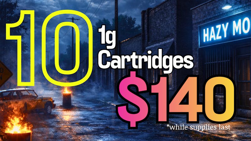 Hazy Moose 10 1g Cartridges for $140