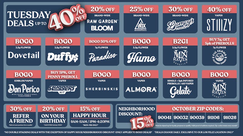 Nela Rd | Highland Park CRAZY TUESDAY DEALS!!!