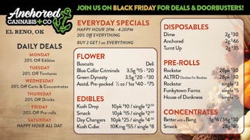 Anchored Cannabis Company Black Friday is coming! Doorbusters available