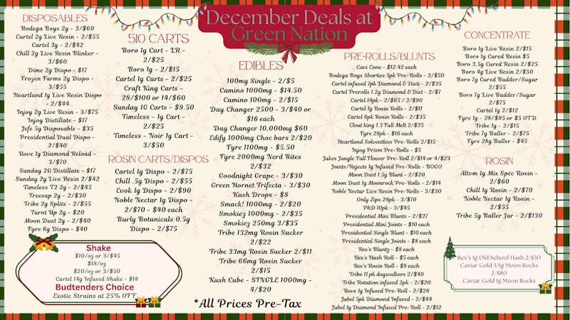 Green Nation - Claremore 🎄Fyre 28g Baller Jar $45🎄