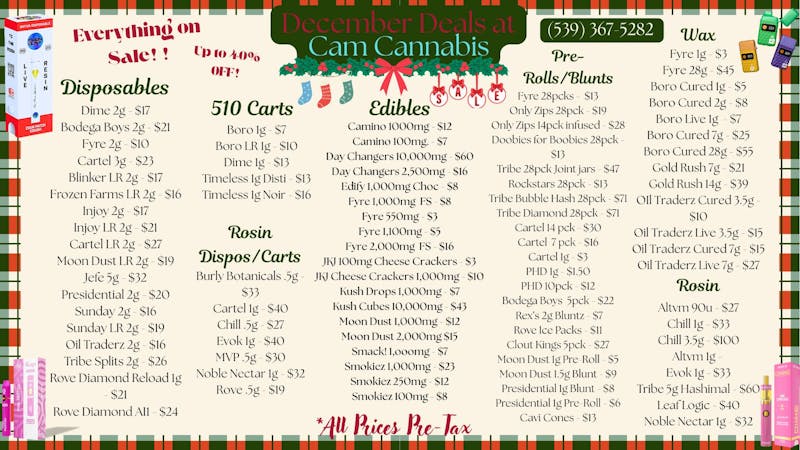 CAM Cannabis 🎄UP TO 40% OFF STORE WIDE🎄
