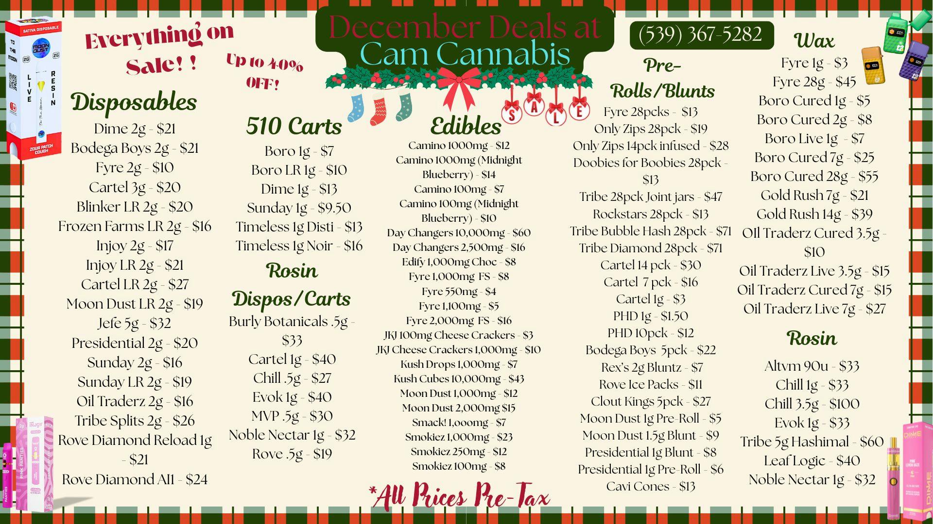 CAM Cannabis 🎄UP TO 40% OFF STORE WIDE🎄