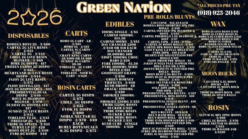 Green Nation - Claremore 💥💥💥Moon Dust 2g 2/$40💥💥💥