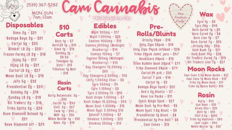 CAM Cannabis 💘💘Eighths Starting at 8.65 OTD💘💘