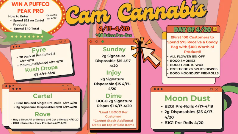 CAM Cannabis 🔥4/20 WEEKEND DEALS🔥