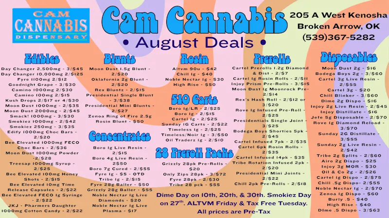CAM Cannabis MOON DUSTS, & INJOYS, & DIMES. OH MY!