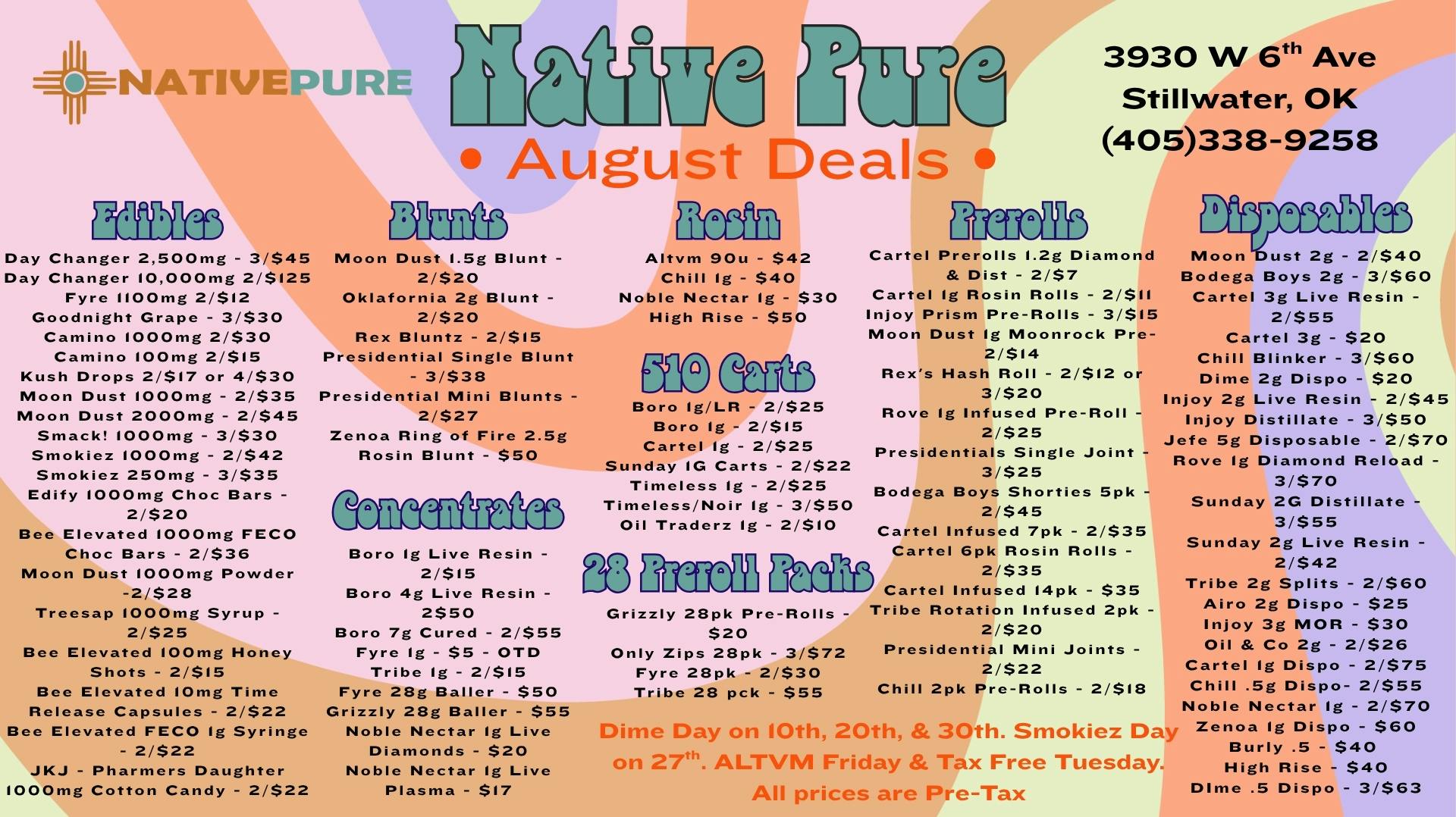 Native Pure WELCOME BACK STUDENTS!!
