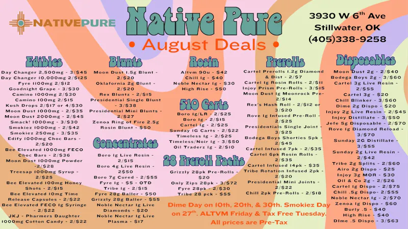Native Pure WELCOME BACK STUDENTS!!