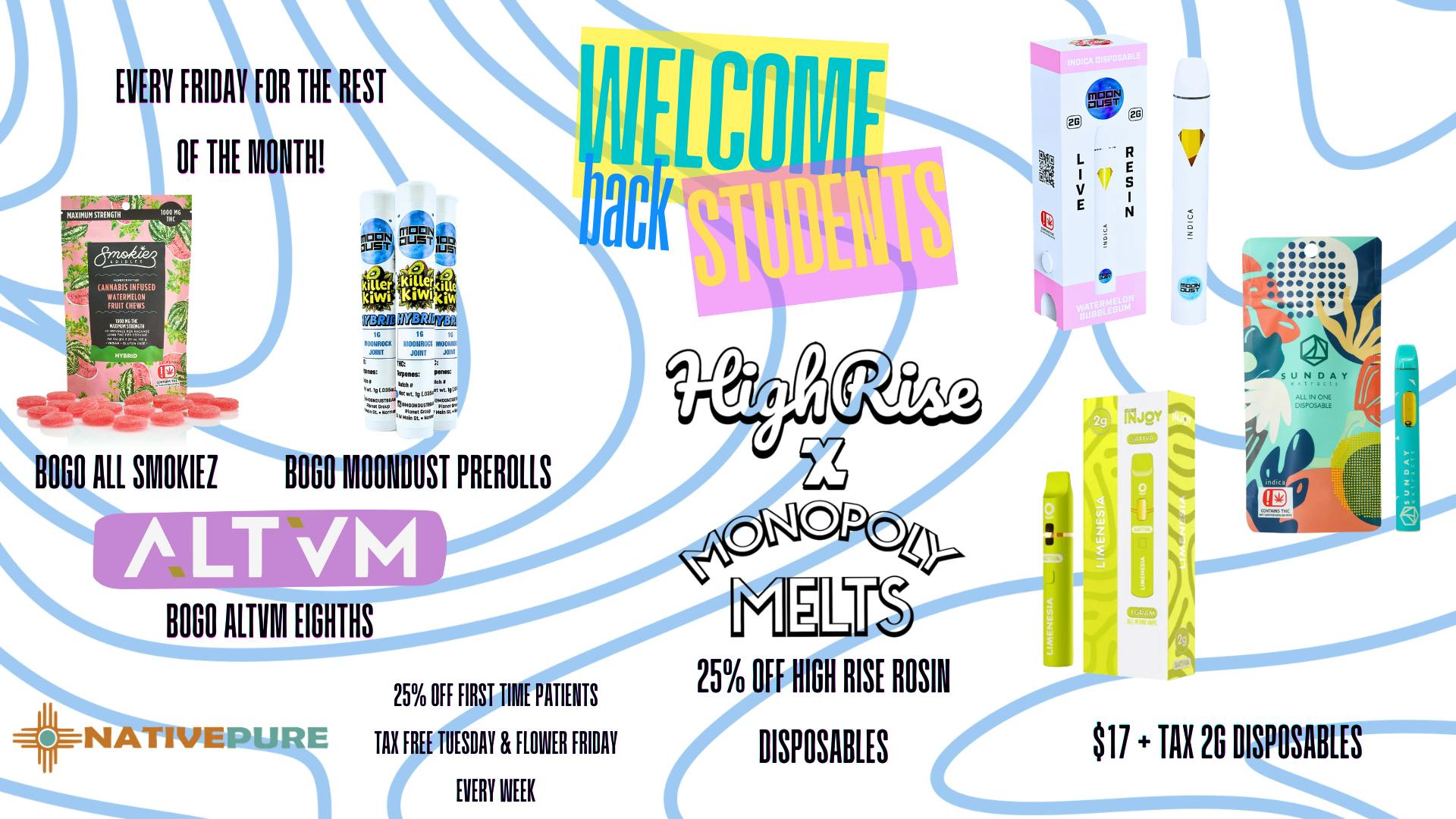 Native Pure $17 Sunday, Moon Dust, and Injoy 2g Disposables!