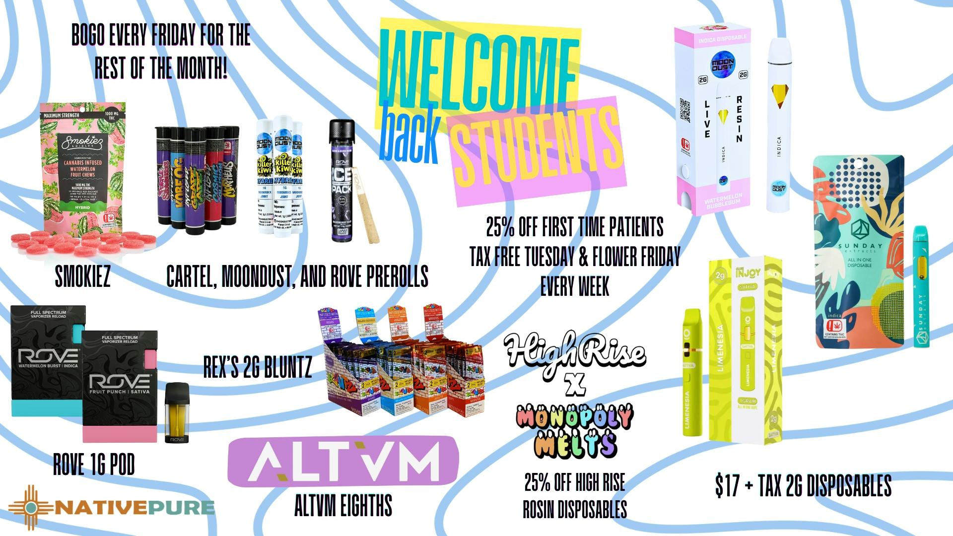 Native Pure $17 Sunday, Moon Dust, and Injoy 2g Disposables!