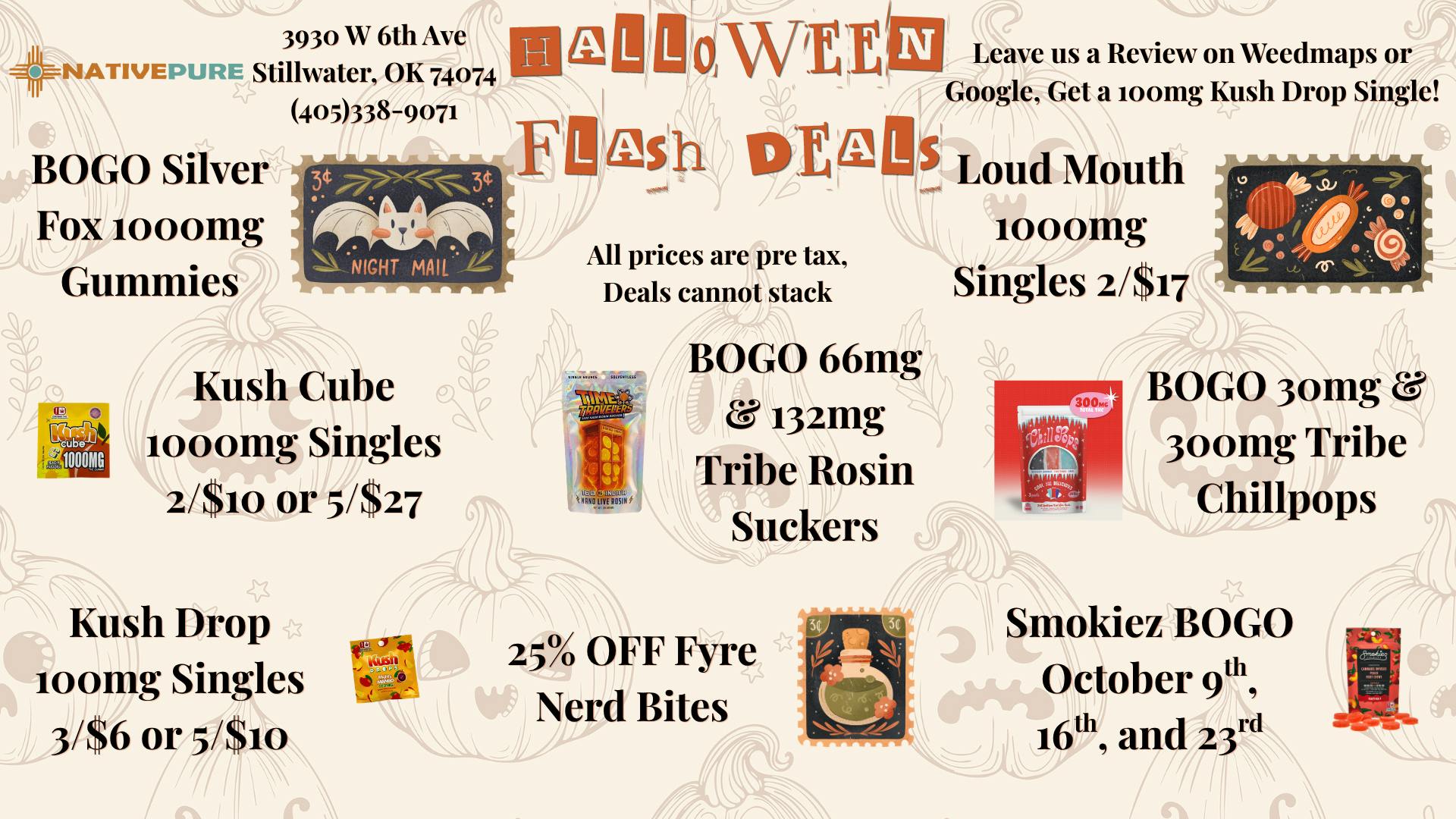 Native Pure HALLOWEEN FLASH SPECIALS