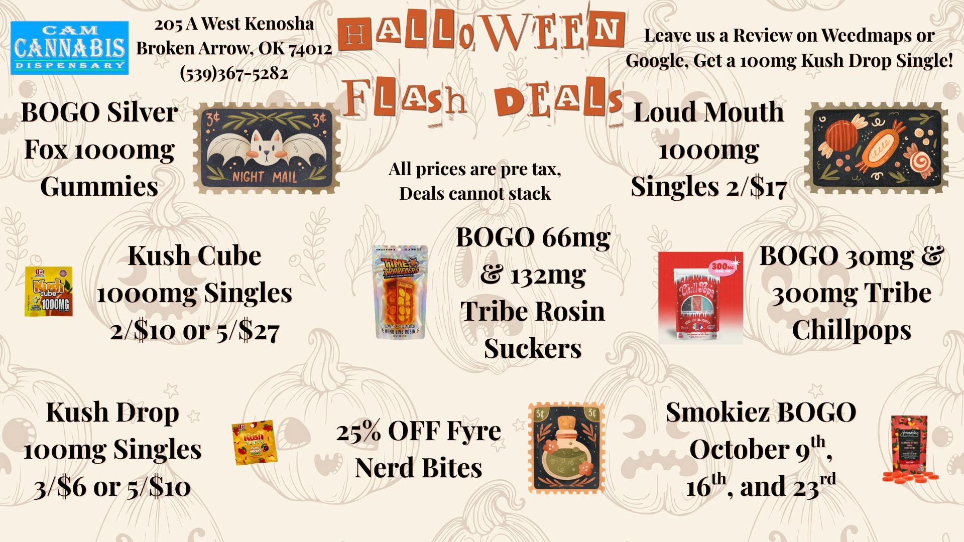 CAM Cannabis HALLOWEEN FLASH SPECIALS