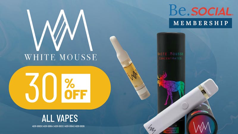 Social Cannabis - Golden 30% Off White Mousse Vapes