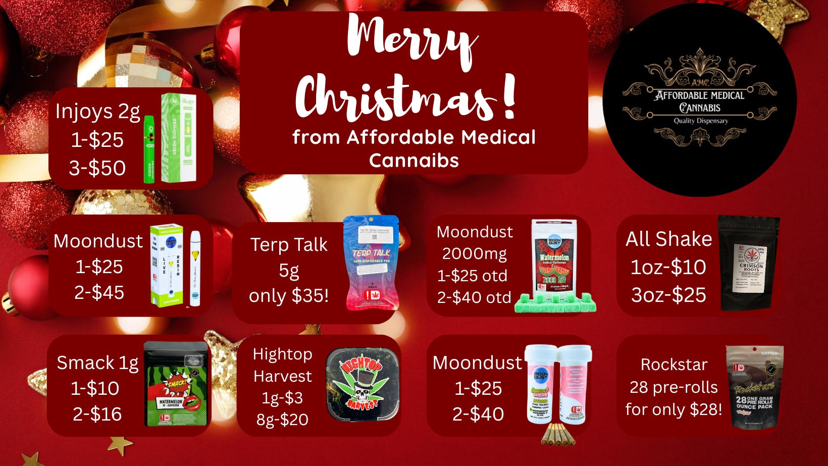 Affordable Medical Cannabis - Claremore Christmas Deals! Plus toy drive!!