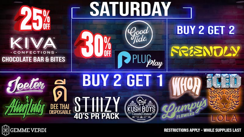 Gemme Verdi Doobie Saturday Deals! 🎁