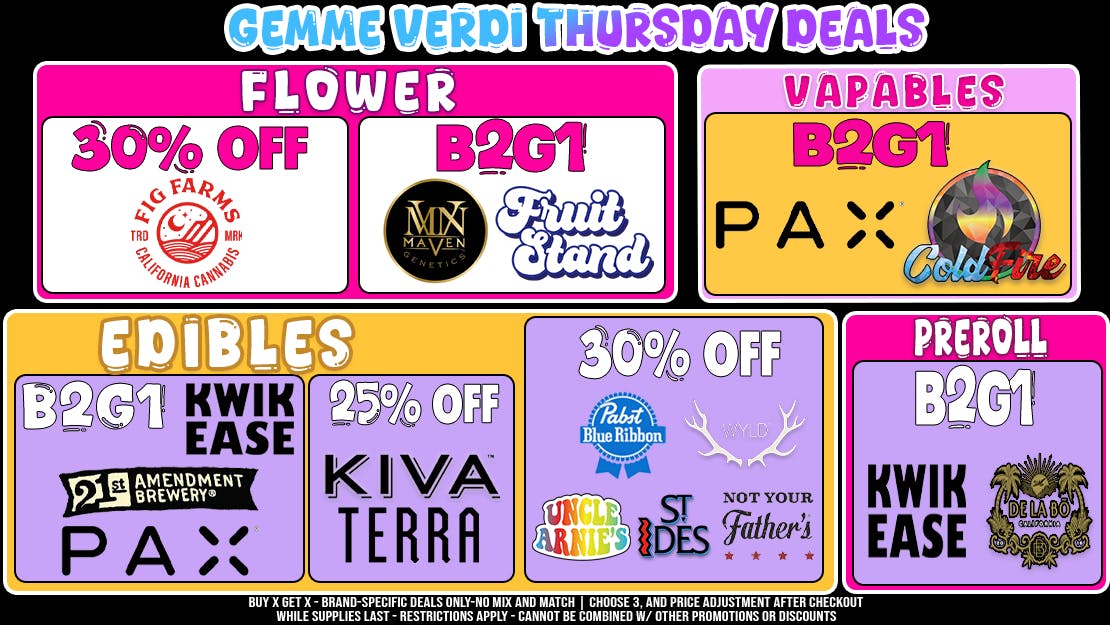 Gemme Verdi Thursday Deals!