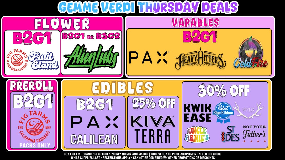 Gemme Verdi Thursday Deals!