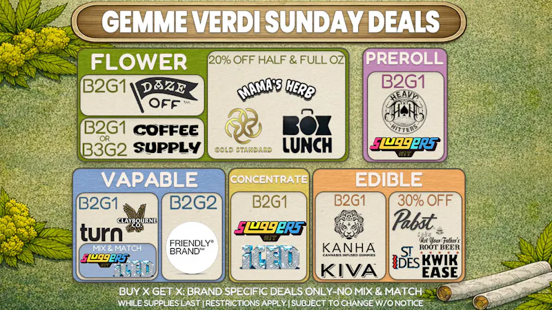 Gemme Verdi 🔥 Sunday Sesh Super Deals
