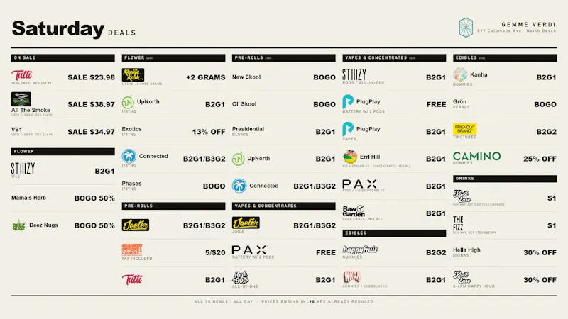 Gemme Verdi Saturday: Buy 2 Get 1 Free on 6 Brands + Connected B2G1/B3G2