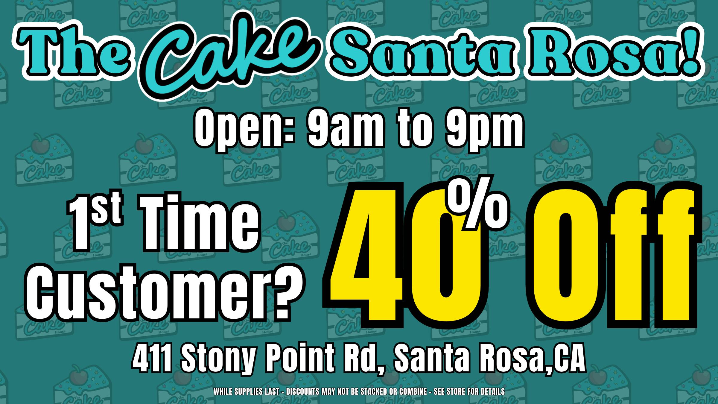 The Cake House - Santa Rosa TCH Santa Rosa 40% Off 1st time patients!