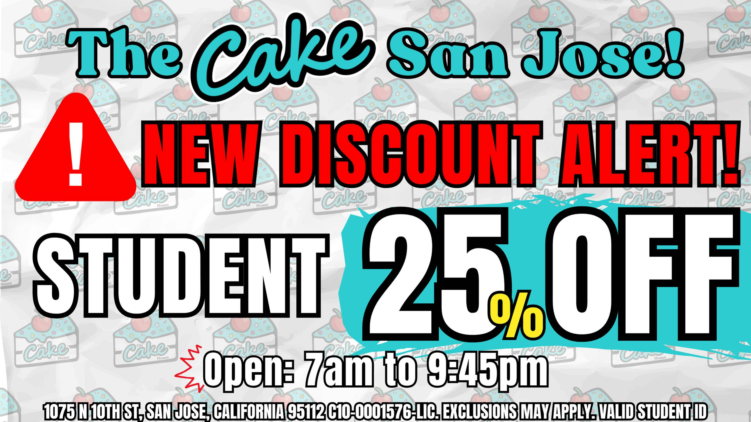 The Cake House - San Jose *Now Open* TCH San Jose New Discount Alert!