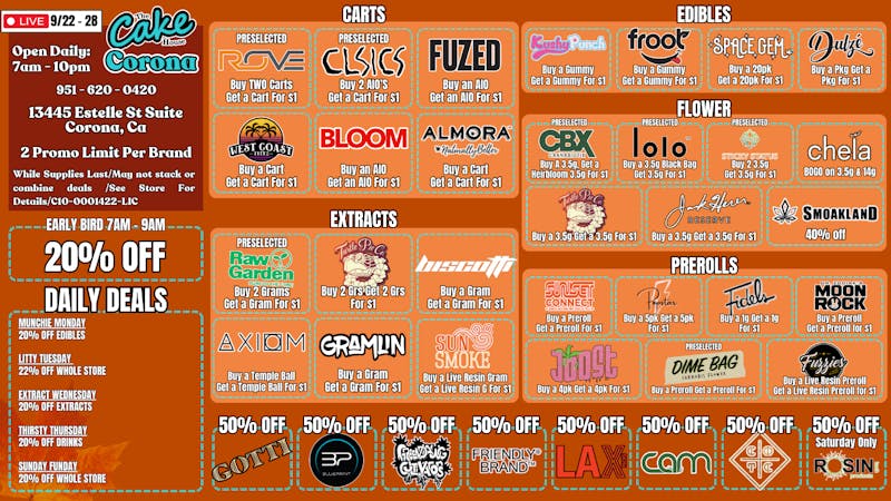 The Cake House - Corona TCH Corona Weekly Deals!