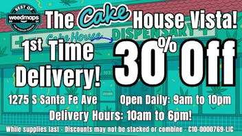 The Cake House - Vista TCH Vista Delivery Discount!
