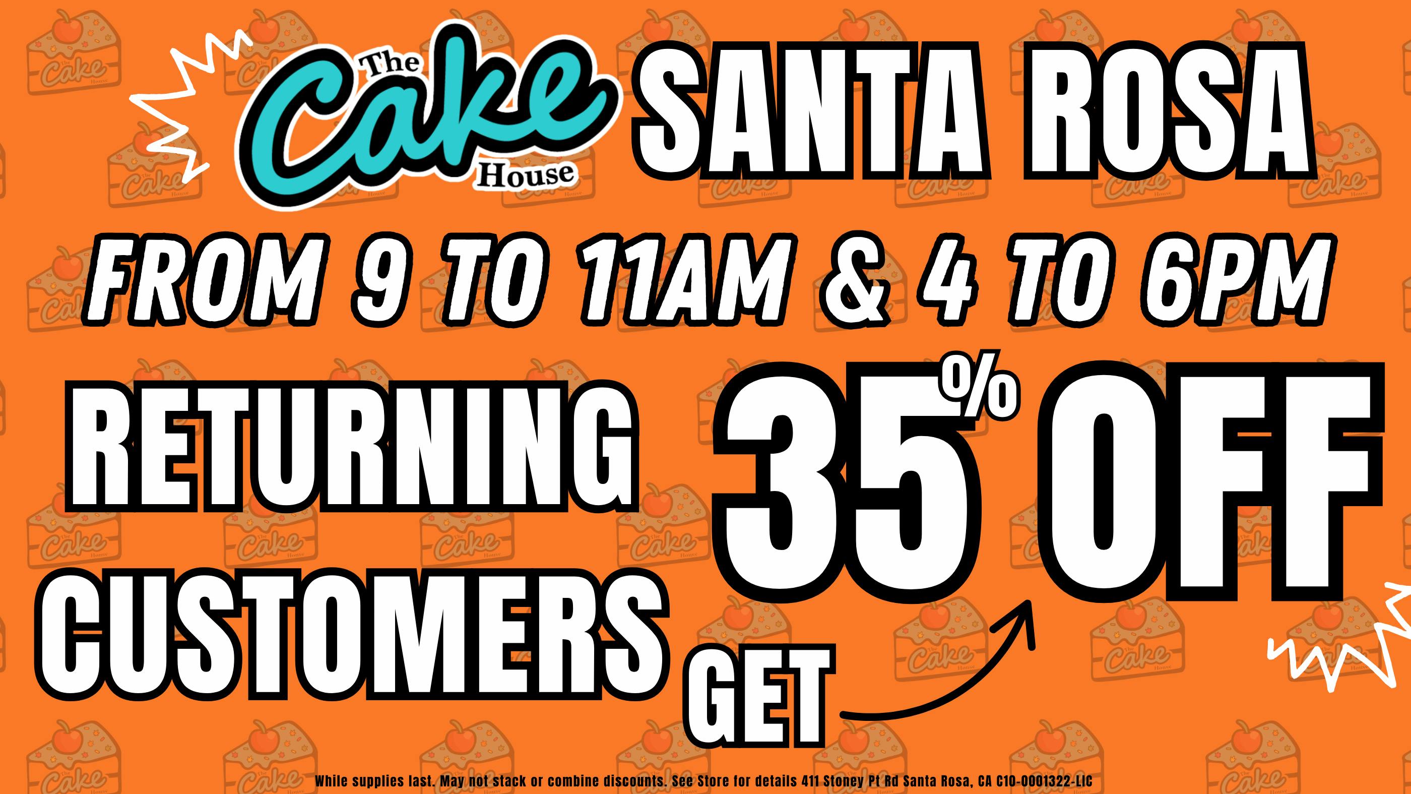 The Cake House - Santa Rosa TCH Santa Rosa Returning Customers Deal!