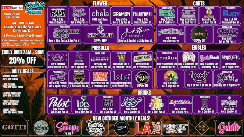 The Cake House - Corona The Cake House Corona: New Deals 9/29- 10/5!