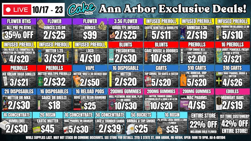 The Cake House - Ann Arbor TCH Ann Arbor: NEW Weekly Deals!: 10/17- 10/23!