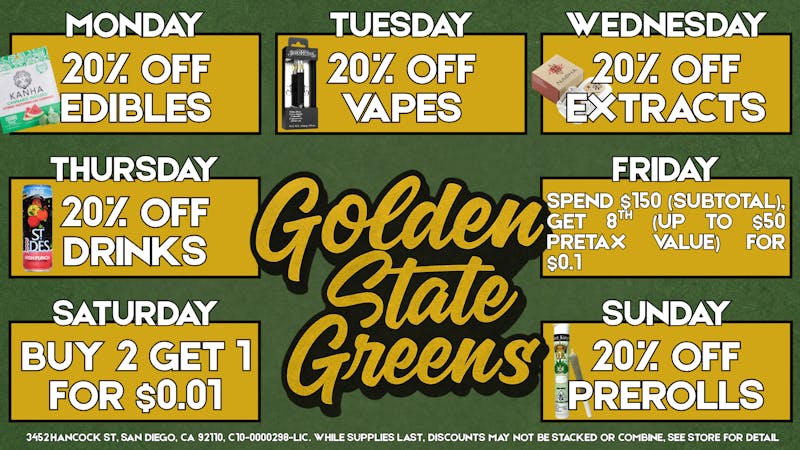 Golden State Greens Point Loma - Gaslamp Golden State Greens Daily Deals!