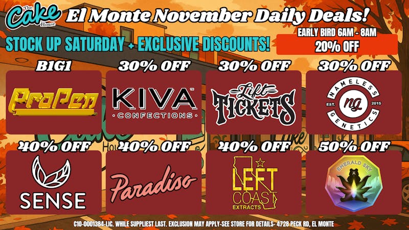 The Cake House - El Monte *NOW OPEN* TCH El Monte Saturday Deals!