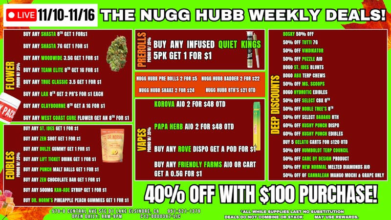 The Nugg Hubb The Nugg Hubb Weekly Deals!