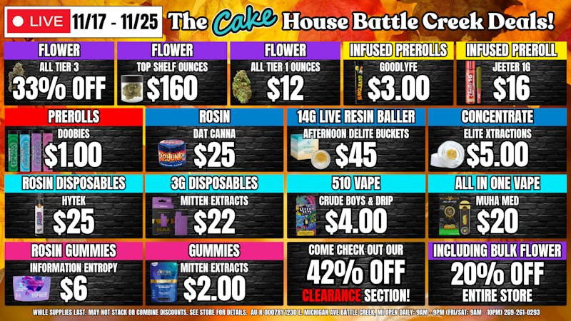 The Cake House - Battle Creek TCH BC Fall Deals!