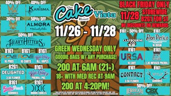 The Cake House - Vista TCH Vista Thanksgiving Weekend Deals!