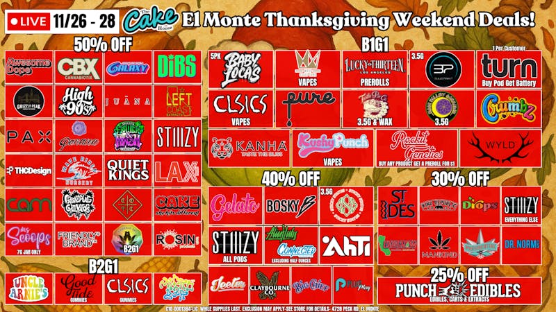 The Cake House - El Monte *NOW OPEN* TCH El Monte Thanksgiving Weekend Deals!