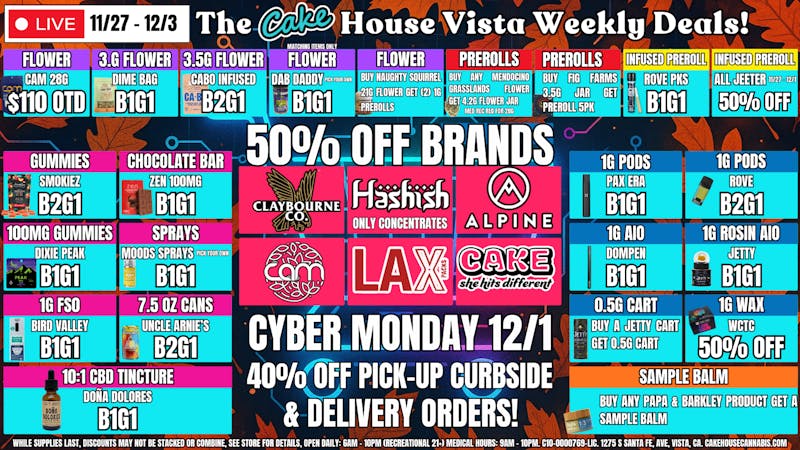 The Cake House - Vista TCH Vista Weekly Deals!