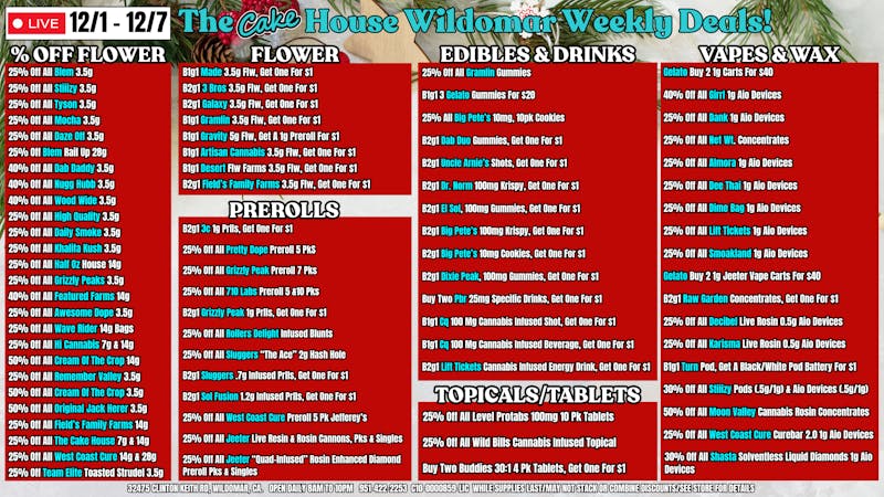 The Cake House - Wildomar TCH Wildomar Weekly Deals!