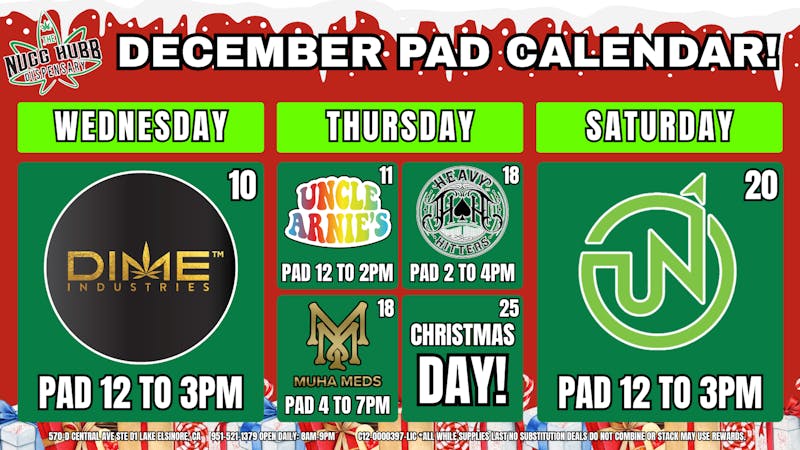 The Nugg Hubb The Nugg Hubb December PAD Calendar!