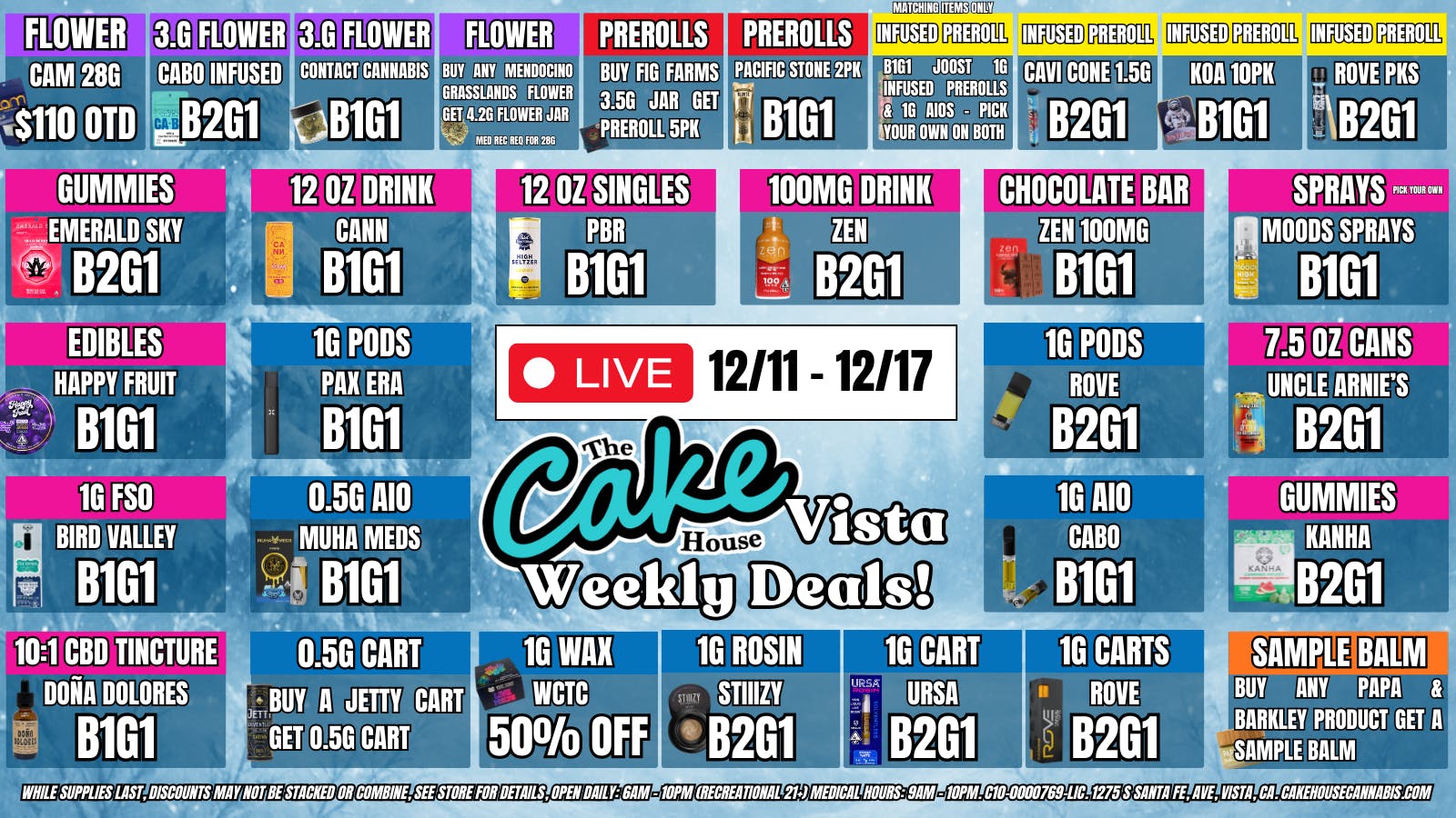 The Cake House - Vista TCH Vista Weekly Deals!