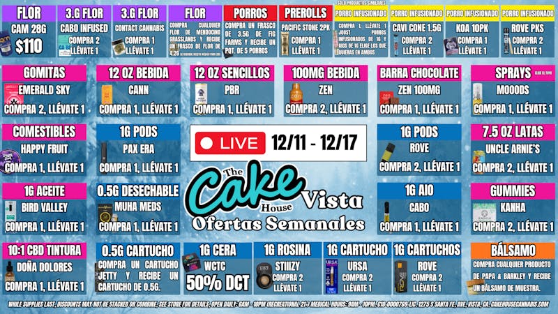 The Cake House - Vista ¡Ofertas semanales TCH Vista!