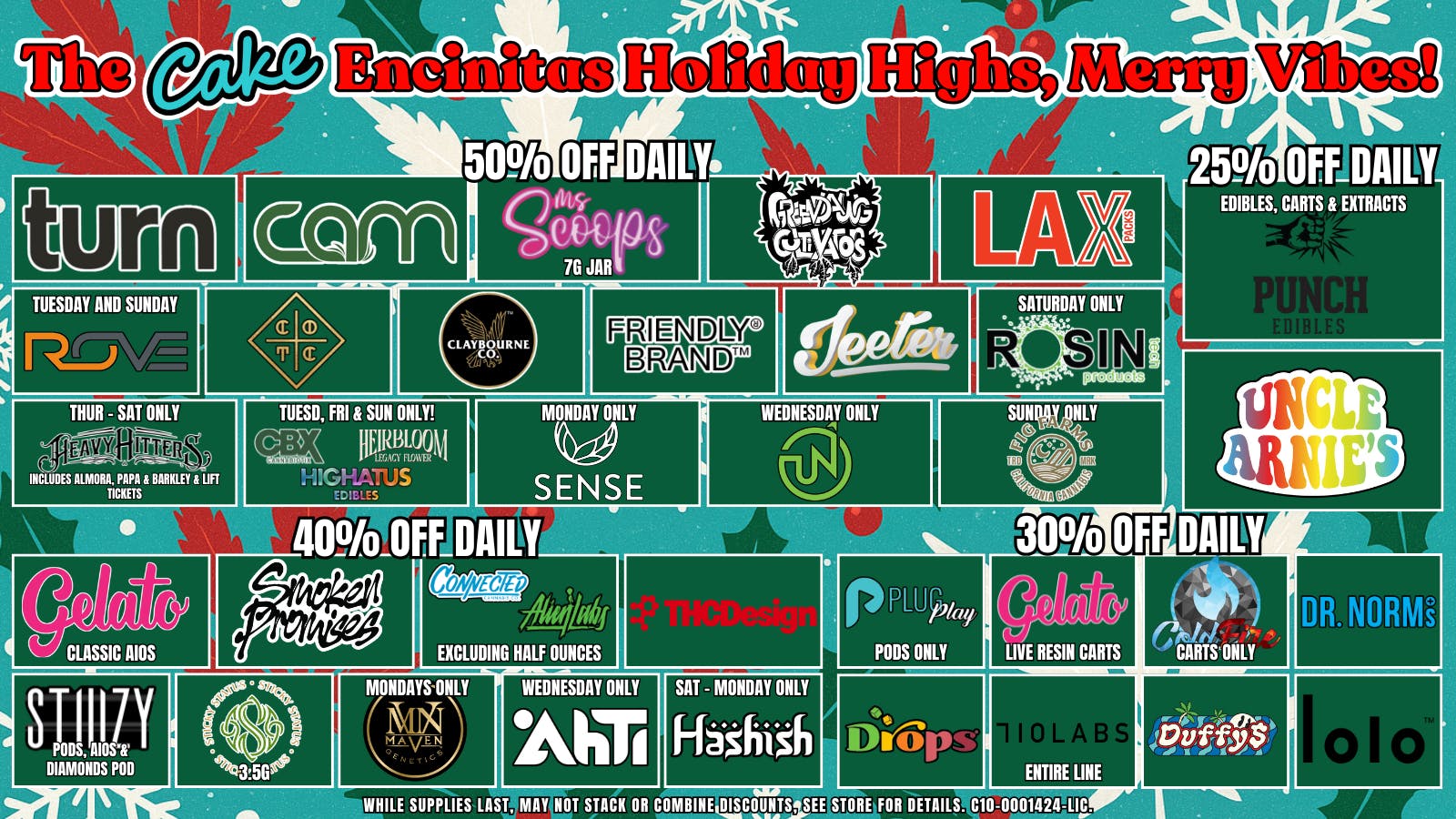 The Cake House - Encinitas TCH Encinitas December Deals!