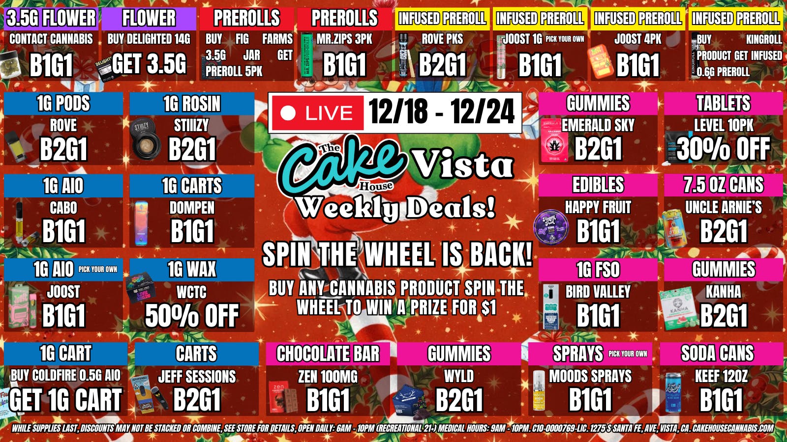 The Cake House - Vista TCH Vista Weekly Deals!