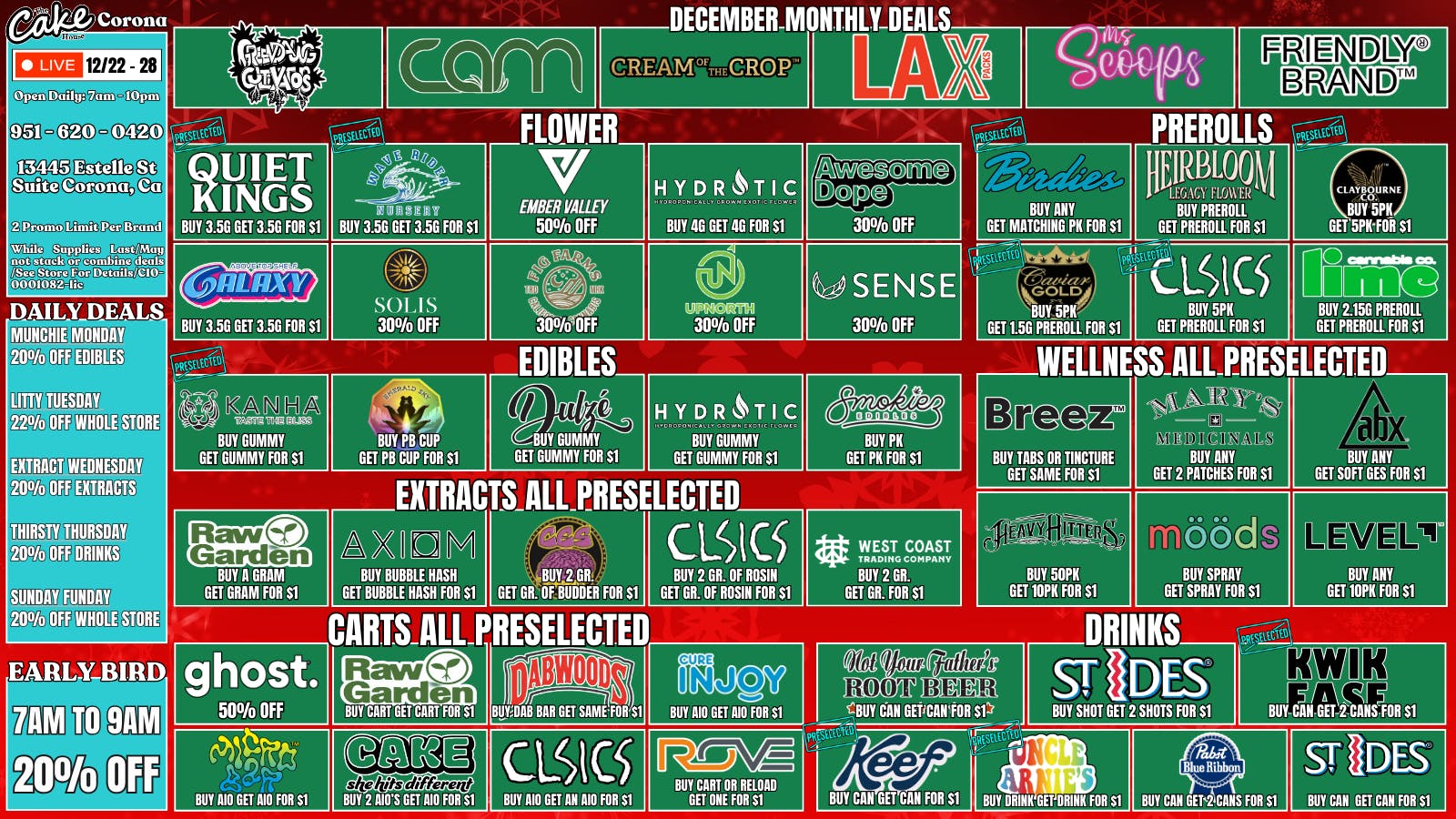 The Cake House - Corona TCH Corona Christmas Week Deals!