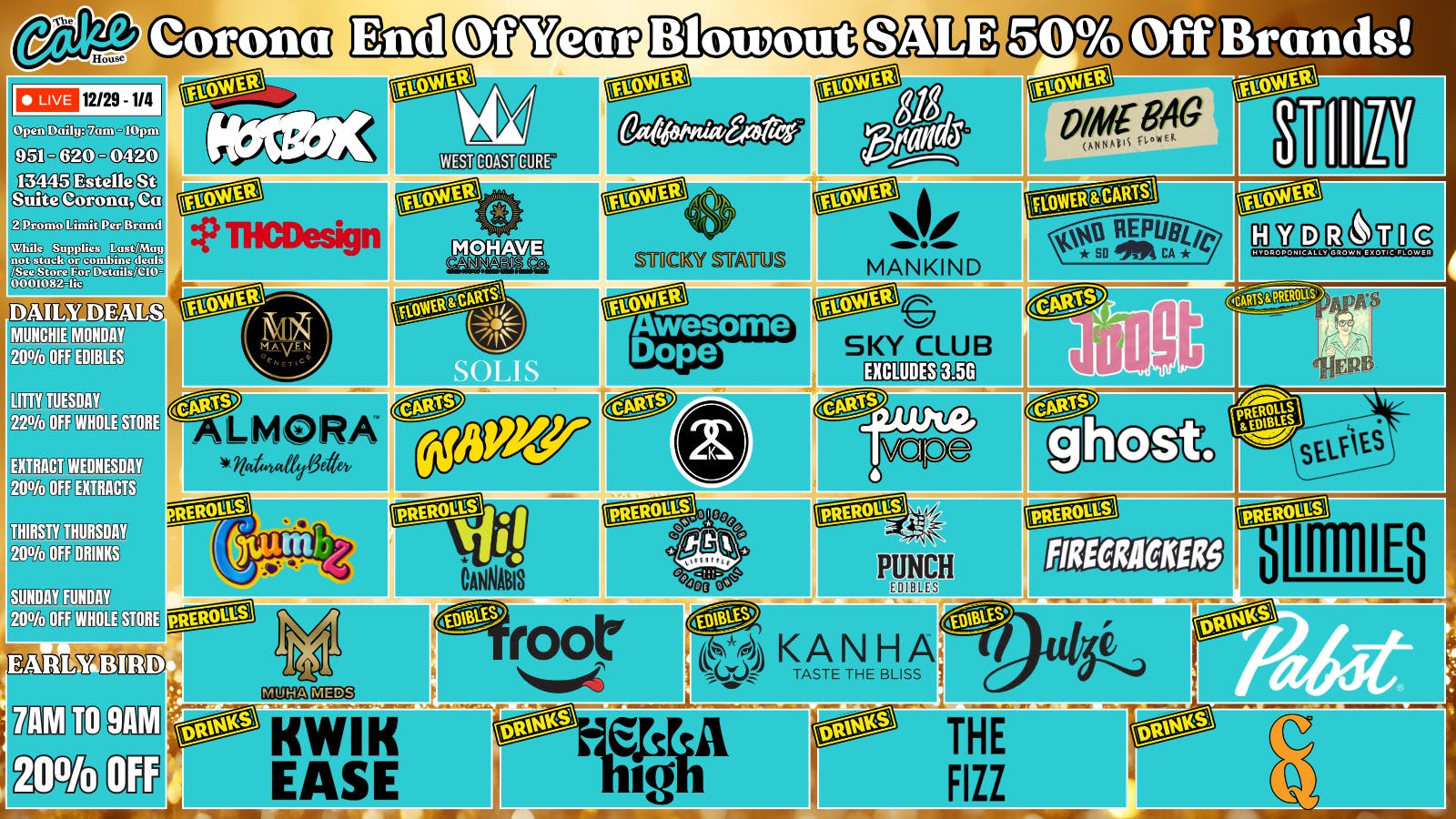 The Cake House - Corona TCH Corona End of the Year SALE!