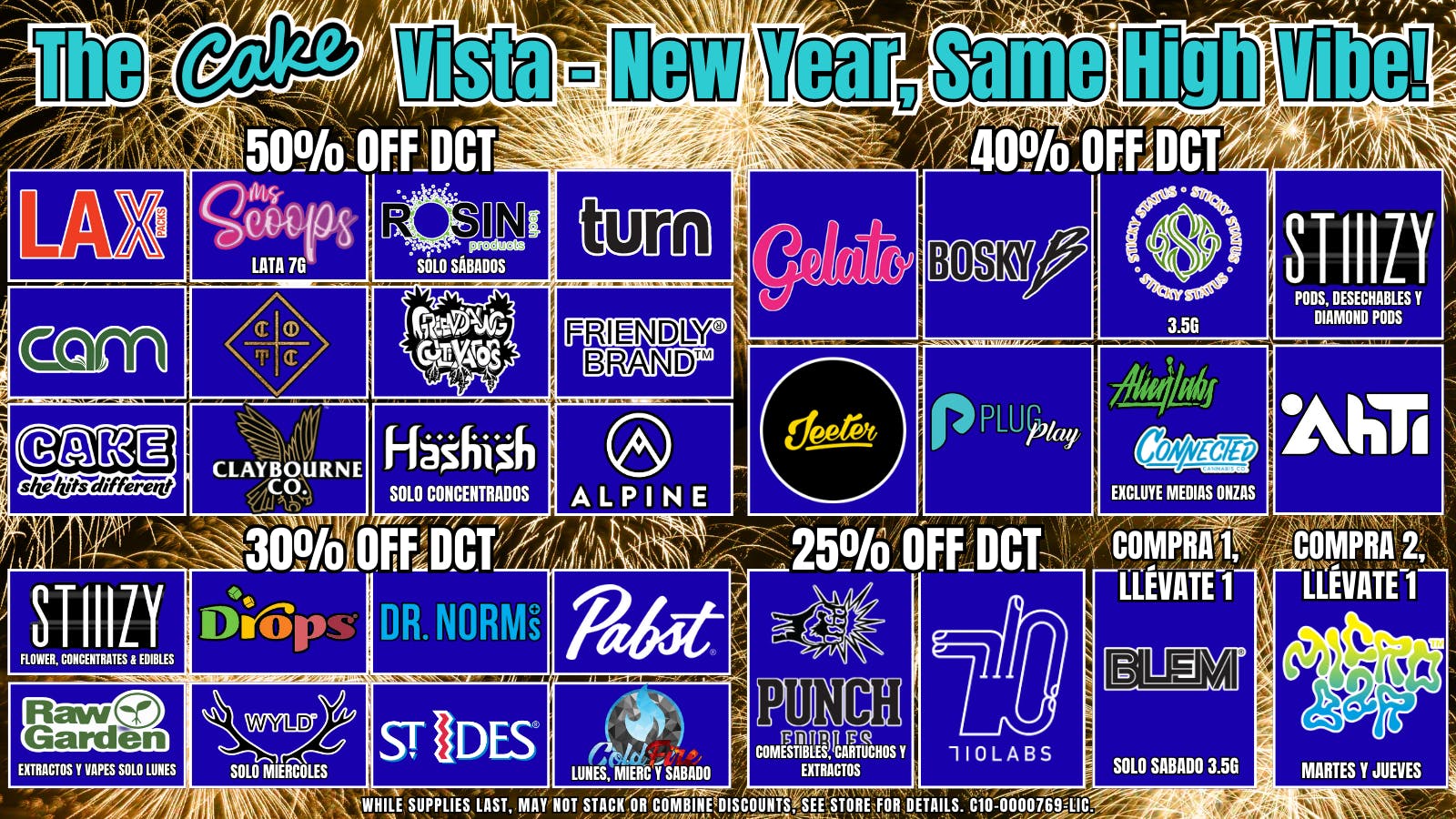 The Cake House - Vista January Deals: % Off Selected Brands!